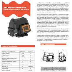 Pressurizador Inverter Dancor JET COMFORT INVERTER 40 0,50CV 220V Mono Até 3 banheiros
