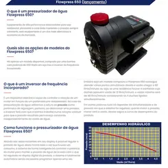 Pressurizador Inverter Megapress FLOWPRESS 650 650W 220V Mono Até 3 banheiros