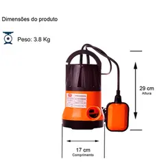 Bomba Submersível Drenagem Thebe TSP-250N 250W 220V Mono