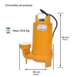 Bomba Submersível Esgoto Thebe TSBE-1000 4,0CV 220V Tri