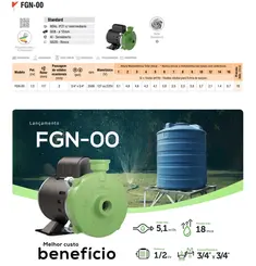 Bomba FAMAC FGN-00 1/2CV 220V Monofásica Rotor 117MM