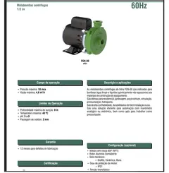 Bomba FAMAC FGN-00 1/2CV 220V Monofásica Rotor 117MM