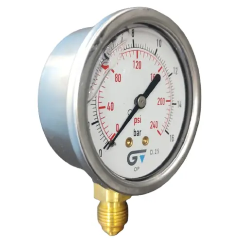 Manômetro Com Glicerina BSP 1/4" Genebre 0 À 16 BAR