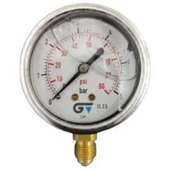 Manômetro Com Glicerina BSP 1/4" Genebre 0 À 6 BAR