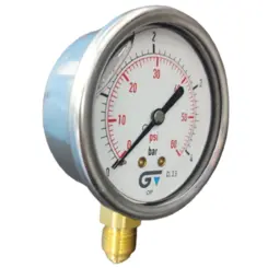 Manômetro Com Glicerina BSP 1/4" Genebre 0 À 4 BAR