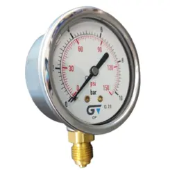Manômetro Com Glicerina BSP 1/4" Genebre 0 À 10 BAR
