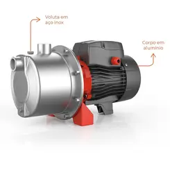 Bomba Auto Aspirante Lepono em Inox AJM45SL 0,6HP Monofásico 220V