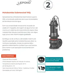 LEPONO BOMBA IND SUB. AGUA SUJA 50WQ15-20-2,2 3,0 HP 220/380V PDR