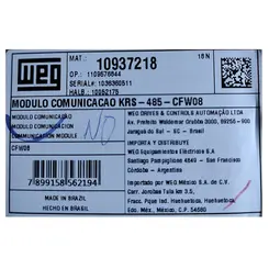 Módulo Inversor de Frequência WEG KRS 485 COD WEG 10937218