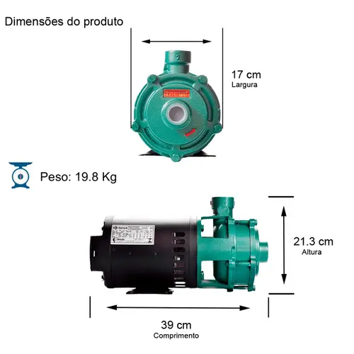 Bomba Multiestágio Thebe P-11/2 1,0CV 220/380V Trifásica