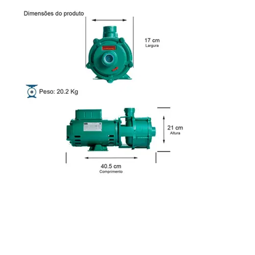 Bomba Multiestágio Thebe P-11/3 1,0CV 127/220V Monofásica