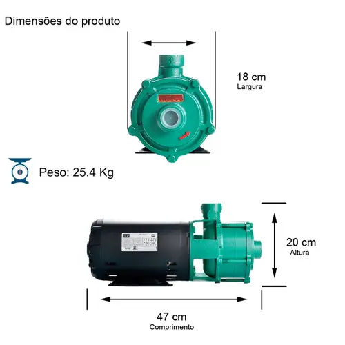 Bomba Multiestágio Thebe P-11/3 1,5CV 220/380V Trifásica