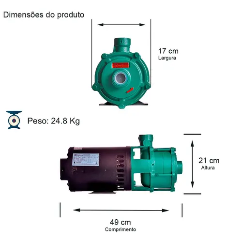 Bomba Multiestágio Thebe P-11/3 2,0CV 220/380V Trifásica