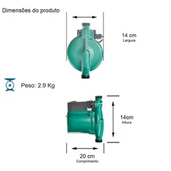 Pressurizador Fluxostato Thebe TPA 15-9-160 120W 220V Mono Até 1 banheiro