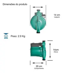 Pressurizador Fluxostato Thebe TPA 25-12-200 270W 127V Mono Até 2 banheiros