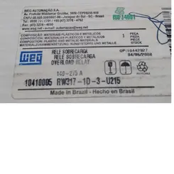 Rele Sobrecarga Weg Rw317-1d3-U215 140. . .215a Tripolar Cód. 10410005