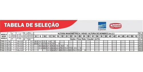 Bomba Thebe THB-13 2,0CV 4V Trifásica