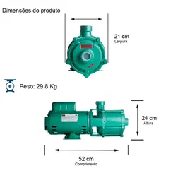 Bomba Multiestágio Thebe P-11/4 1,5CV 127/220V Monofásica