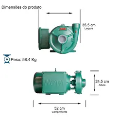 Bomba Thebe THS-18 5,0CV 220/440V Monofásica