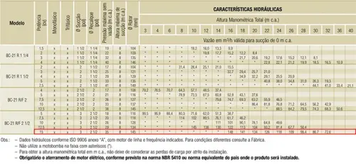Bomba Schneider BC-21R 2.1/2" 15CV 220/440V Monofásica