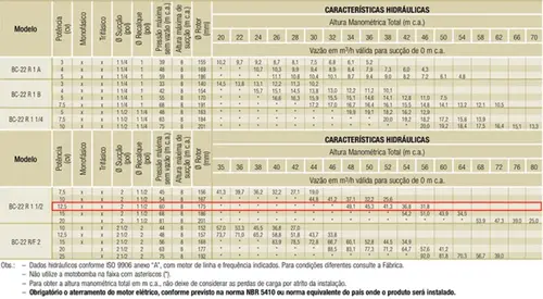 Bomba Schneider BC-22R 1.1/2" 12,5CV 220/440V Monofásica