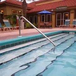Corrimão para Escada Interna c/ Chumbador Alumínio e Latão somente para Piscina de Concreto Sodramar Angra em Aço Inox