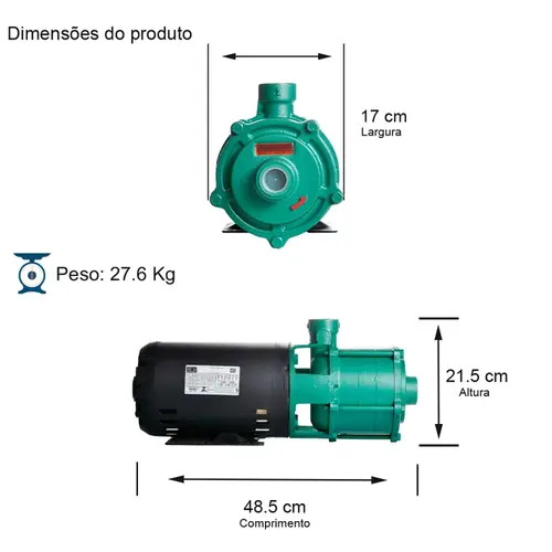 Bomba Multiestágio Thebe P-11/4 1,5CV 220/380V Trifásica