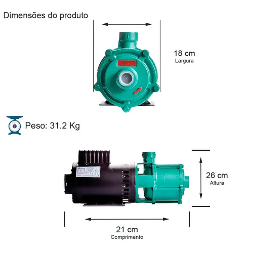 Bomba Multiestágio Thebe P-11/4 2,0CV 127/220V Monofásica