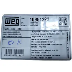 Cabo WEG HMI CAB-RS-3M Cod. 10951223