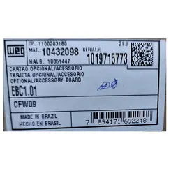 Cartão Opcional WEG Acessório Weg EBC 1.01 CFW-09 Cod. 10432098