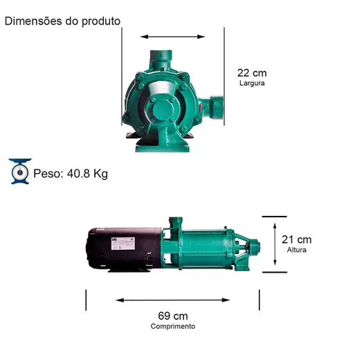 Bomba Multiestágio Thebe P-11/6 3,0CV 220/380V Trifásica
