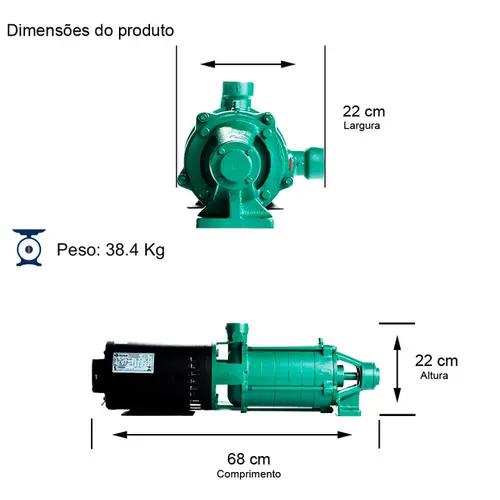 Bomba Multiestágio Thebe P-11/6 3,0CV 220/380V Trifásica