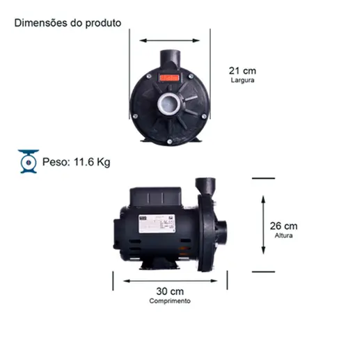 Bomba Thebe TH-16 P 0,50CV 127/220-254V Monofásica