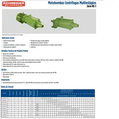 Bomba Multiestágio Schneider ME-AL 1530V 3,0CV Monofásica