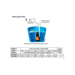 Bomba Submersível Drenagem Thebe TSP-550W 550W 220V Mono