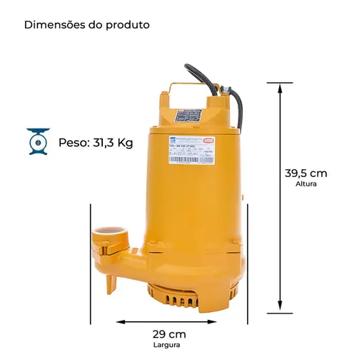 Bomba Submersível Drenagem Thebe TSBD-500 2,0CV 380V Tri