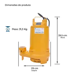 Bomba Submersível Drenagem Thebe TSBD-500 2,0CV 380V Tri