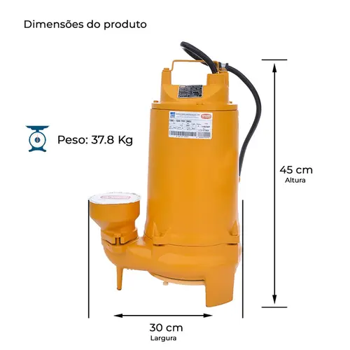 Bomba Submersível Esgoto Thebe TSBE-1000 4,0CV 380V Tri