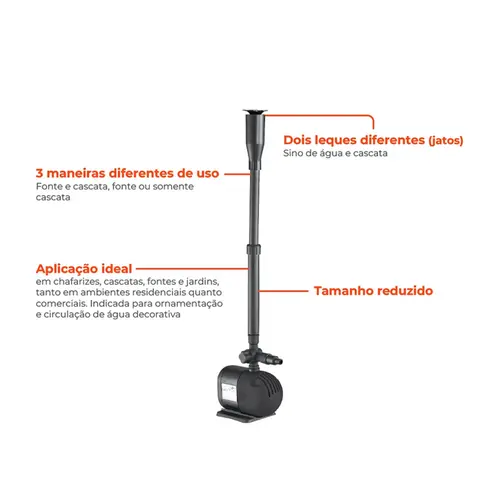 Bomba Submersa fonte XKF-55P 55W 220V Monofásico