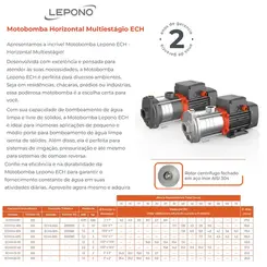 Bomba Lepono ECHM4-40S 1,5CV 220/380V Trifásica