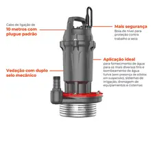 Bomba submersivel Lepono QDX6-18-0,75LA 1,0cv Monofásico 220V