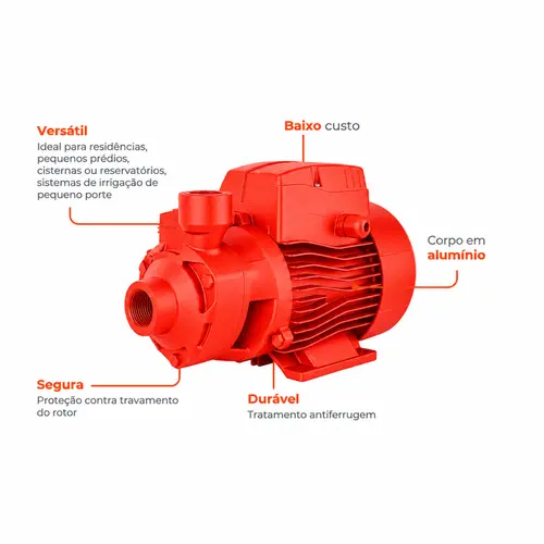 Bomba Periférica Lepono APM75L-IN 1,0 HP Monofásica 220V PDR