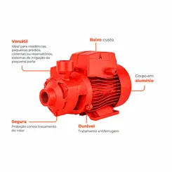 Bomba Periférica Lepono APM75L-IN 1,0 HP Monofásica 220V PDR