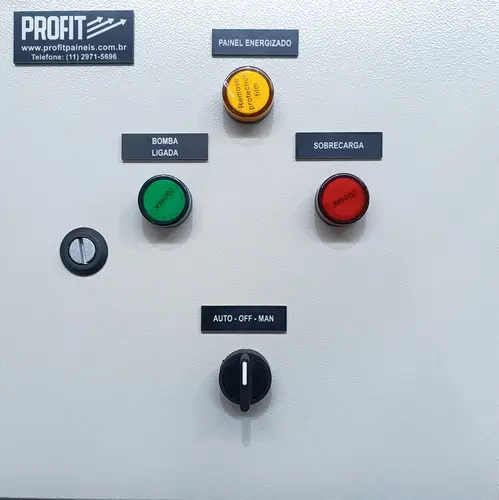 Painel para Bomba de Incêndio Profit 6 ou 7,5 CV, 220 V Trifásico, com Partida Direta, Botoeira 220 V e Proteção de 15–23 A