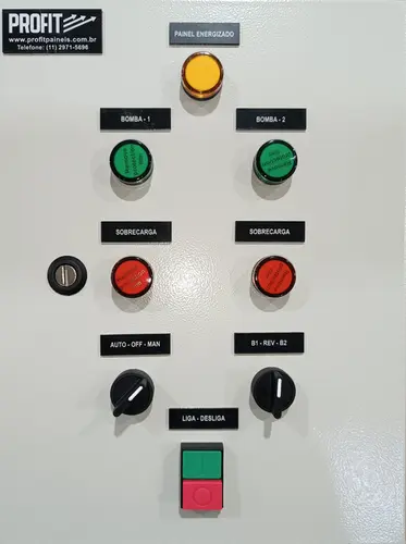 Painel de Comutação Automática Profit para 2 Motores de 3 CV, 380 V Trifásico, com Partida Direta e Proteção de 4–6,3 A