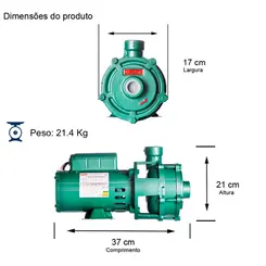 Bomba Multiestágio Thebe P-11/2 1,0CV 127/220V Monofásica