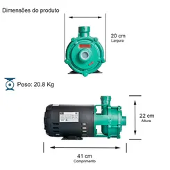 Bomba Multiestágio Thebe P-11/2 1,0CV 220/380V Trifásica