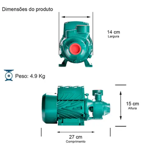 Bomba Periférica Thebe TP-60 0,50CV 127/220V Monofásica
