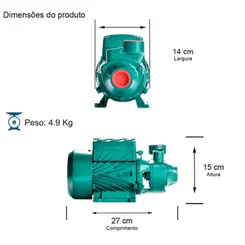 Bomba Periférica Thebe TP-60 0,50CV 127/220V Monofásica