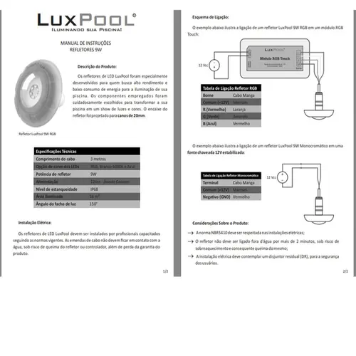 Refletor RGB Tholz Luxpool 9W